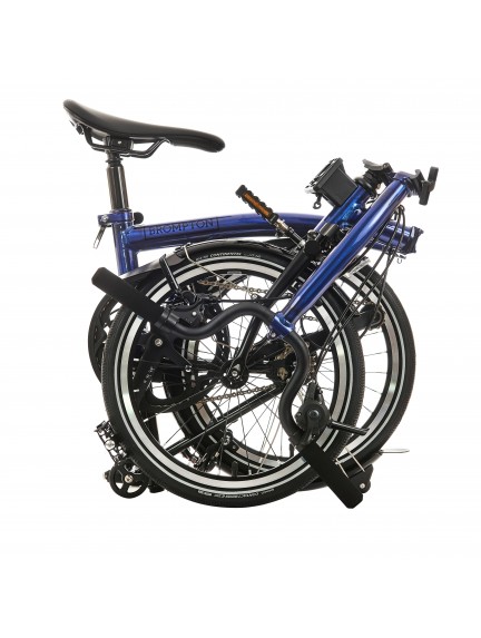BROMPTON P Line Bolt Blue Lacquer 12-Speed sulankstomas dviratis su vidutinio aukščio vairu